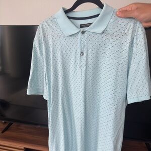 Banana Republic Light Blue Geometric Polo